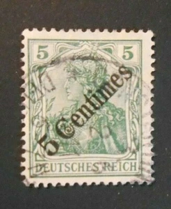 GERMANIA,GERMANY, KOLONIEN ,1908 Turkei "F Germania SVR" 5c su 5pf US Mi.48 - Imagen 1 de 1