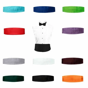Mens Adjustable Cummerbund Tuxedo Formal Wedding Mens Suit Cumberbun - Picture 1 of 26