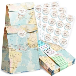 36 Pack World Map Travel Favor Bags, 8.7 x 5.15 x 5.15 inch - Picture 1 of 8