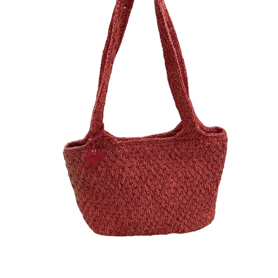 Liz Claiborne女式粉色和橙色编织托特包花卉衬里 — 第 1/4 张图片