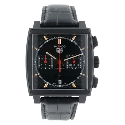 Reloj para hombre Tag Heuer Monaco titanio esfera negra 39 mm movimiento automático CBL2180 Foto 1 de 4