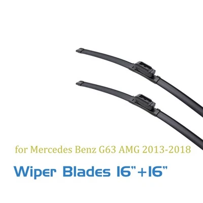 2, lâminas de limpador de para-brisa 16 16 para Mercedes-Benz G63 AMG 2013-2018 gancho dianteiro J - Imagem 1 de 4