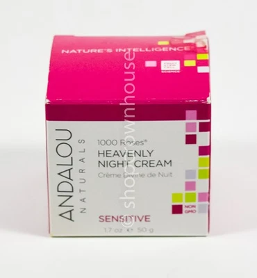 ANDALOU natural 1000 Roses HEAVENLY NIGHT CREAM 1.7oz Sensitive Skin ~READ!! - Image 1 of 3