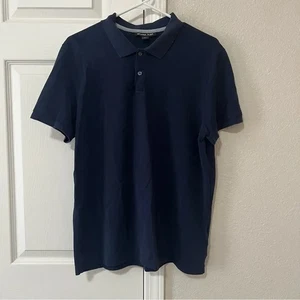 Michael Kors Men's Polo Shirt Navy Blue Large L Classic Fit Short Sleeve MK Logo - Picture 1 of 6