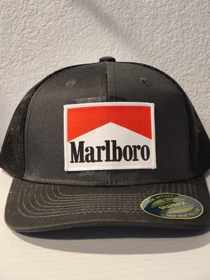 Marlboro Patched Charcoal/Black Mesh Snapback - Image 1 of 2