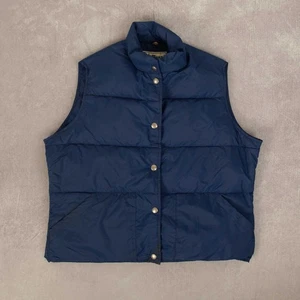 L.L.Bean Vintage 80s Goose Down Puffer Gilet Jacket L Women's Blue Outdoor - Picture 1 of 7