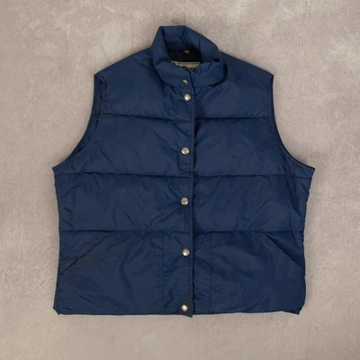 L.L.Bean Vintage 80s Goose Down Puffer Gilet Jacket L Women's Blue Outdoor - Image 1 of 4