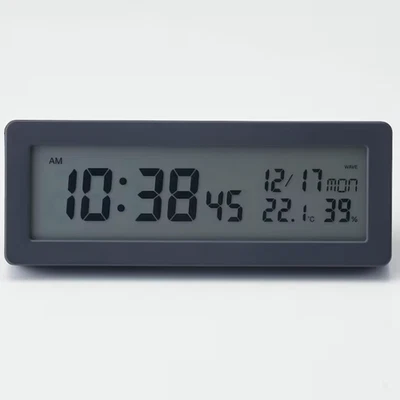 MUJI Funkwecker Thermo Hygrometer Wecker MJ-RDCLA(B)1 LED Neu - Bild 1 von 4