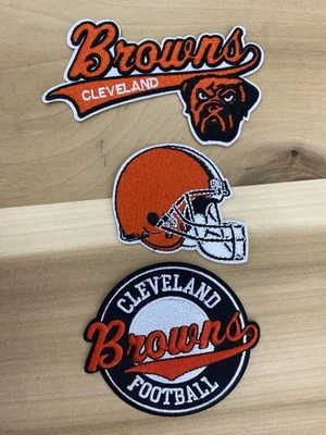 Lot Set Of 3 Embroidered Cleveland Browns Iron On Patch 2.5-3” - Image 1 of 4