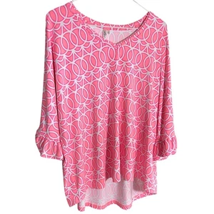 Lulu B Tunika Top Damen 1X Resort faltenfrei Strand Preppy Country Club Boho - Bild 1 von 15