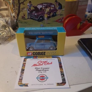Corgi Model Club 334 Mini-Cooper Magnifique Blue Boxed inc CoA - Picture 1 of 6