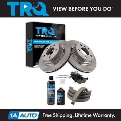 Kit de pastillas de freno trasero y rotor TRQ para BMW 328i 2012-2013 Foto 1 de 4