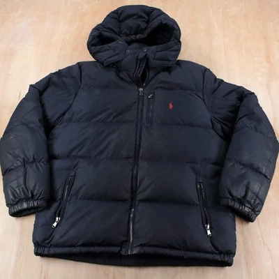 POLO RALPH LAUREN hooded down insulated puffer jacket XL YOUTH BOYS y2k pony - Image 1 of 4