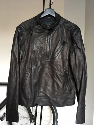 Givenchy Multi Zip Biker Leather Jacket Chocolate Brown Size S - Image 1 of 4