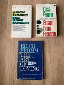 Erich Fromm Psychiatry Books Psychology 1960s Psychoanalyst Sociologist Lot X 3 - Picture 1 of 7