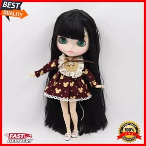 Muñeca Desnuda 12" Blythe Factory Negra Pelo Recto Articulaciones Cuerpo Cara Mate - Imagen 1 de 25