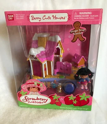 Nuevo 2003 Fresa Shortcake Berry Lindas Casas Galletas Esquinas Jengibre Juego a Presión Foto 1 de 4