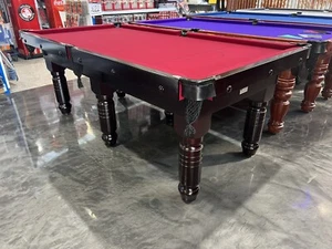 NEW Slate Pool Snooker Billiard Table Dark Walnut with Burgundy Felt - Picture 1 of 19