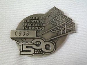 2012 Indianapolis 500 Silver Pit Badge #0905 Dario Franchitti Ganassi Racing - Picture 1 of 6