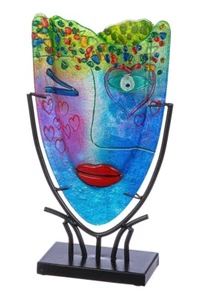52000 GlasArt Vase Visage Twinkle Multicolore Hauteur 39cm Largeur 23cm Profondeur 10cm - Photo 1/2