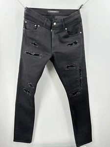 Alexander Mcqueen Black Distressed Jeans Size 52 Made In Italy (X-1) - Picture 1 of 15