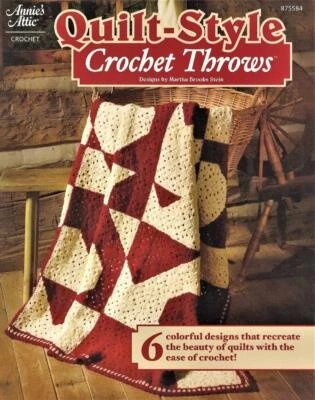 Quilt Style Crochet Throws   Annie's Attic Crochet Pattern Book  6 Designs - Image 1 of 2