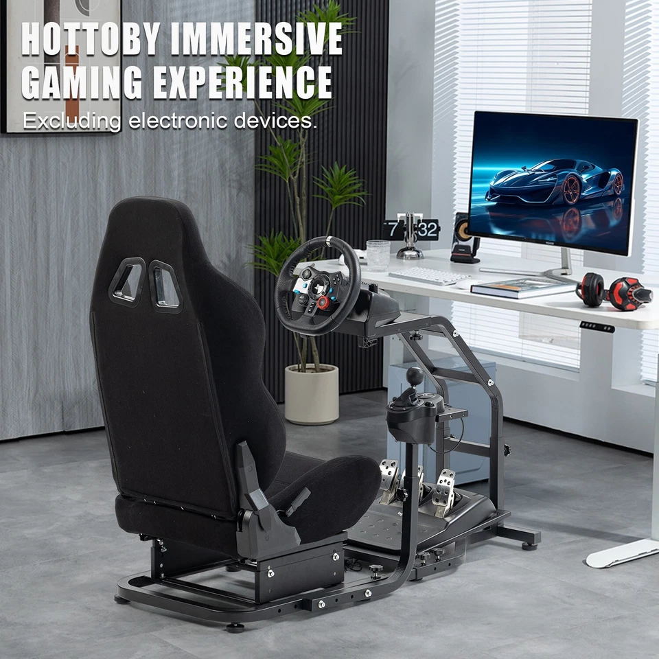 Hottoby Rennsimulator Cockpit Ständer Mit Rennsitz Passend Für Logitech G920 G29