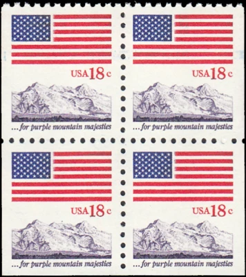 US Stamp #1893 - 1981 18¢ Flag Over Seacoast,  EzGrade™ VF/F, MNH, Block of Four - Image 1 of 3