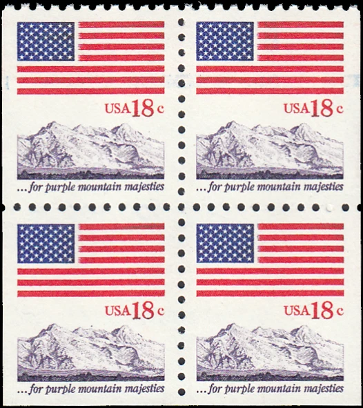 US Stamp #1893 - 1981 18¢ Flag Over Seacoast,  EzGrade™ VF/F, MNH, Block of Four - Image 1 of 3