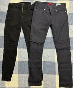 LOT 2x Guess Wmns Jeans 1x Sarah Fit 28 Med Rise Skinny 1x Regular Fit 27 Blk - Picture 1 of 23
