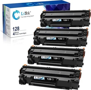 LxTek Compatible Toner Cartridge 4 Pack Replacement Canon 128 CRG128 Black - Picture 1 of 4