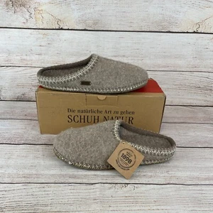 Haflinger AS Classic Boiled Wool Mens Sz EU 44 US 11 Slippers Natural - Picture 1 of 11