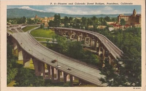 Pasadena, CALIFORNIA - Pioneer & Colorado Street Bridges - 1955 - Picture 1 of 2