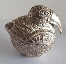 Vintage Cambodian Silver (Plate ?) Bird Betel Nut Box