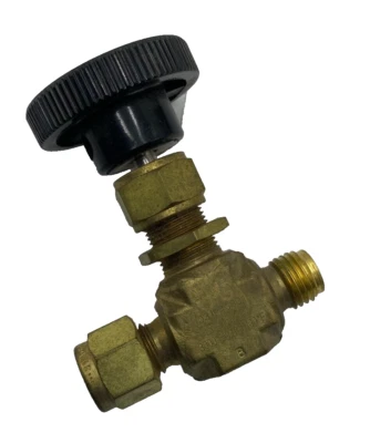 SWAGELOK B-1RS4 BRASS NEEDLE VALVE 3000 PSIG AT 100F 031946001 B1RS4 - Image 1 of 4