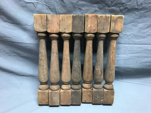 Antique Vintage Lot 7 NOS Small Wood Porch Span Spindles 2x14 Old 547-23B Cover