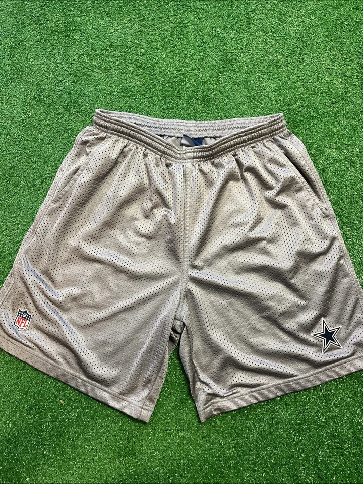 Pantalones cortos de malla gris medio Reebok X NFL Dallas Cowboys para hombre Foto 1 de 3