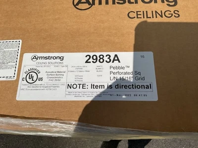 Azulejos solución techo Armstrong - 24"x48" blanco - guijarro Foto 1 de 2