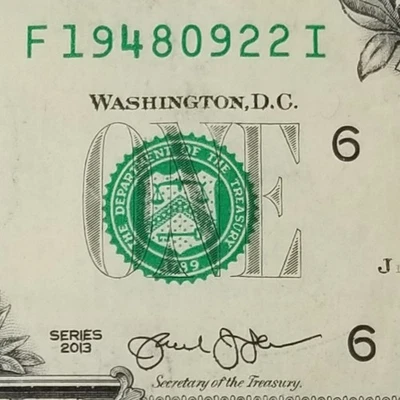 Birthday Anniversary September 22, 1948 Serial Number U.S. Dollar Series 2013 F - Image 1 of 4