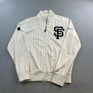 San Francisco Giants Jacket Mens Medium White MLB Baseball Majestic Cooperstown - Picture 1 of 17