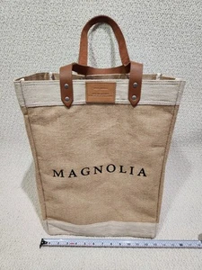 MAGNOLIA Silos Market Apolis Global Large Tote Bag Jute Sackleinen Ledergriffe - Bild 1 von 7