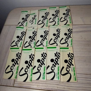 Vtg Scripto U240 Refills For Black Ballpoint Pen Lot NOS 1970s New x15 - Picture 1 of 4