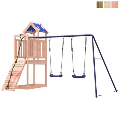 Spielturm Klettergerüst mit Kletterwand Seil Schaukeln Spiel-Zubehör für Garten - Bild 1 von 4