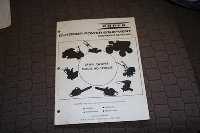 Roper  owners manual   LAWN SWEEPER   model: # TT3032R vintage mowers manual - Image 1 of 4