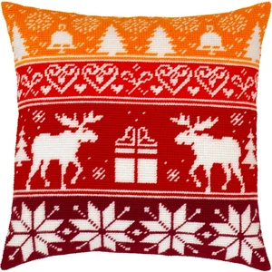 Hágalo usted mismo Kit de Almohada de Punta de Aguja/Tapiz "Navidad Escandinava" 16x16 in/40x40 cm - Imagen 1 de 3