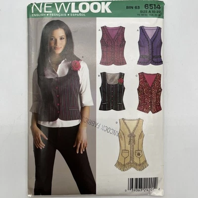 Chalecos New Look 6514 4 estilos talla 10-22 sin cortar Foto 1 de 4