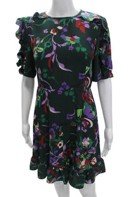 Vestido Kate Spade New York Mujer Estampado Floral Línea A Verde Multicolor Talla 4 Foto 1 de 4