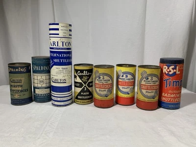 Volantes de bádminton vintage R-S-L/Spalding/Carlton 8 latas Foto 1 de 4