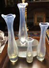 Set Of 4 Sven Palmqvist For Orrefors Opalescent Art Glass Bud Vases Mid Century!