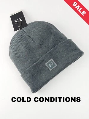 Under armour Halftime Polsino Maglia Berretto Grigio Unisex Restare Caldo Più Un - Immagine 1 di 4